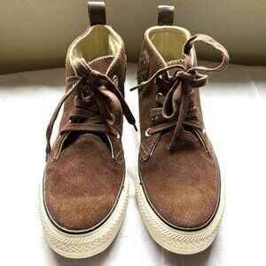 NEW CONVERSE ALL STAR DARK BROWN SUEDE LACE UP HIGHTOP SNEAKERS SIZE: 7